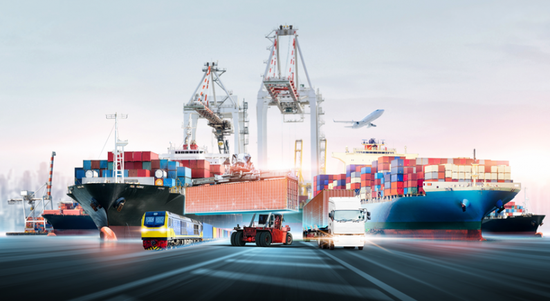 Die Container-Logistik ist das Rückgrat der globalen Güterwirtschaft und kann über Transportwege Luft, Wasser, Schiene und Straße hinweg digitalisiert werden. Bild: Shutterstock