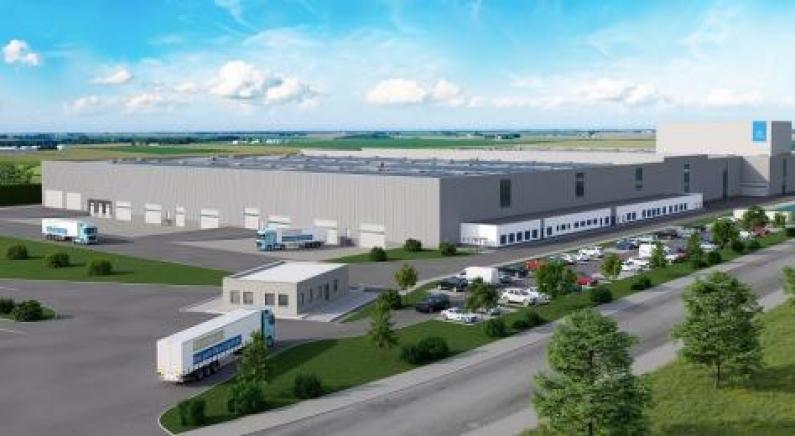 Modellgrafik zum thyssenkrupp-Logistikcenter Rotenburg. Bild: Willy Johannes Bau GmbH