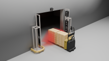 Dank der Kombination aus KI und moderner Kameratechnologie liest APF scangate+ automatisch Barcodes in Bewegung, unabhängig davon, ob die Ware per Stapler, Hubwagen oder Ameise transportiert wird. Bild: AMETRAS vision GmbH