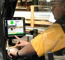 SAP-basierte Telematik-Lösung für Staplerleitsysteme im Bereich der Intralogistik. Bild: Flexus AG