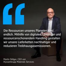 Martin Stillger, CEO von thyssenkrupp Materials Services. Bild: thyssenkrupp Materials Services