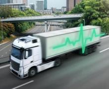 Vernetzer Lkw auf der Straße. Bild: Transics
