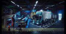 Keine Abgasemissionen: Der elektrisch angetriebene Lkw von Volvo kann auch dort eingesetzt werden, wo andere Fahrzeuge nicht verkehren dürfen. Bild: Volvo