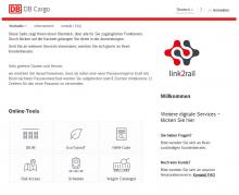 Screenshot der Website link2rail.dbcargo.com. Bild: Deutsche Bahn AG